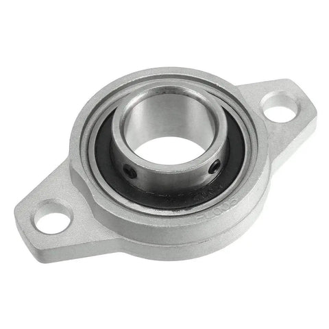 KFL005 25mm Bore Self Aligning Pillow Block Bearing with Zinc Alloy Rhombic Flange Base, close-up view