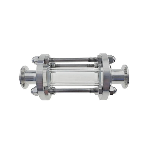 KF Sight Glass Vacuum Flange With Built In Sight Glass for KF16-KF50, stainless steel, side view showing viewport and fittings.