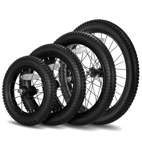 14 Inch Kids Bike Front Wheel Replacement with Air Rubber Tire, Black Steel Rim, Stainless Spokes, 3/8 inch axle for JOYSTAR bikes