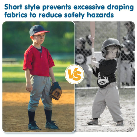 Kids wearing Kids Knicker Baseball Pants For Toddlers And Youth Boys And Girls Royal Blue with Belt Loops on baseball field.