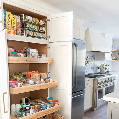 Kitchen cabinet with open door showing 10 Pack Soft Close Hinges For Face Frame Cabinets One And A Quarter Inch Overlay 105 Degree
