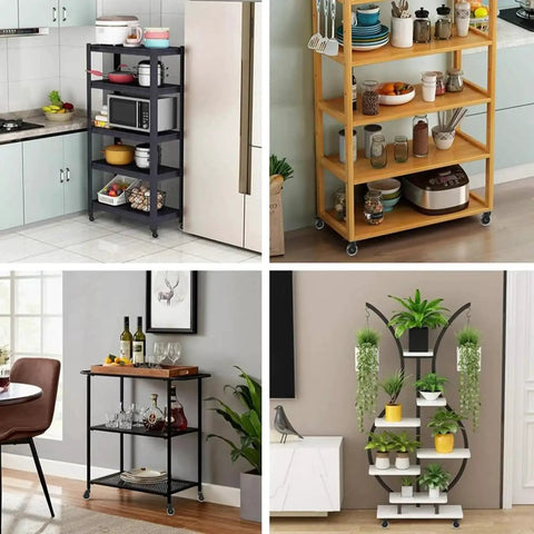 Four storage racks with Three Inch Stem Casters Set Of Four With M10 By Twenty Millimeter Metric Threaded Stem Heavy Duty Wheels