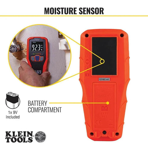 Pinless Moisture Meter for Non-Destructive Moisture Detection in Drywall, Wood, and Masonry; Detects up to 3/4-Inch Below Surface