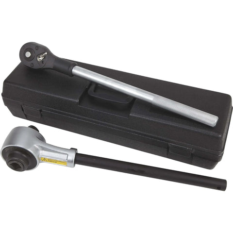 Klutch Torque Multiplier with satin finish and carrying case shown on display