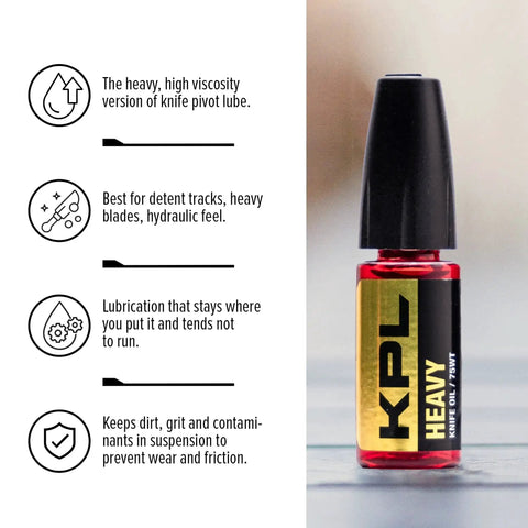 Heavy Duty Knife Pivot Lube And 75 Weight Synthetic Knife Oil For Blades And Pocket Knives Keeps Pivots Smooth And Clean Protects Against Dirt Grit And Lint In A Precision Oiler Bottle next to product features.