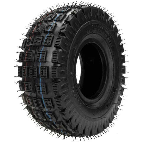 Side view of 3.00-4 260 x 85 10x3 9x3.50-4 Tires Knobby Tread+Tube with TR87 Bent Angled Valve Stem for E300 E325 Electric Scooter