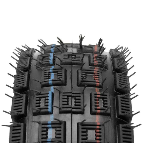 Close-up of 3.00-4 260 x 85 tires with knobby tread for E300 E325 Rocket Chopper Goped Bike Electric Scooter Go kart Mini Pocket Bike Set of 2.