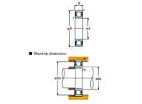 Diagram showing dimensions of Koyo Bearing 60x22 2RS Single Row Ball Bearing Extra Light Series Shielded For Automotive Use.