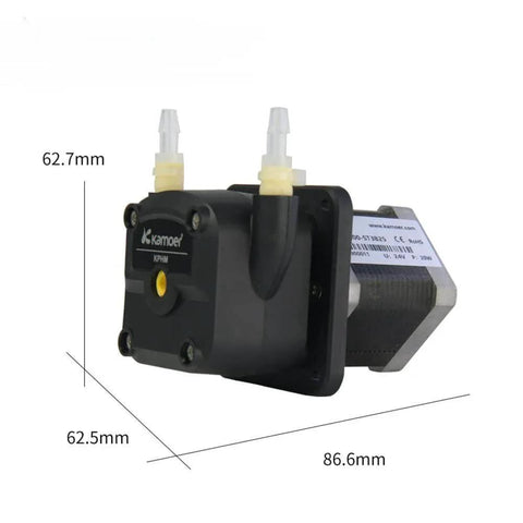 Side view of KPHM400-ST high Flow Stepper Motor peristaltic Pump 24V Variable Speed lab Liquid dosing Pump, showing dimensions.