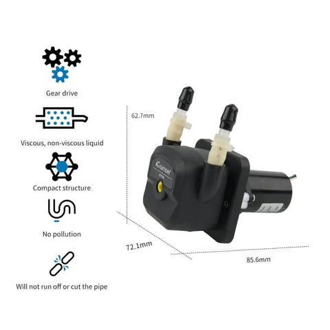 KPHM600-12B3B17 600ml/min high flow rate peristaltic pump 12V dc brushless motor adjustable speed with gear drive features