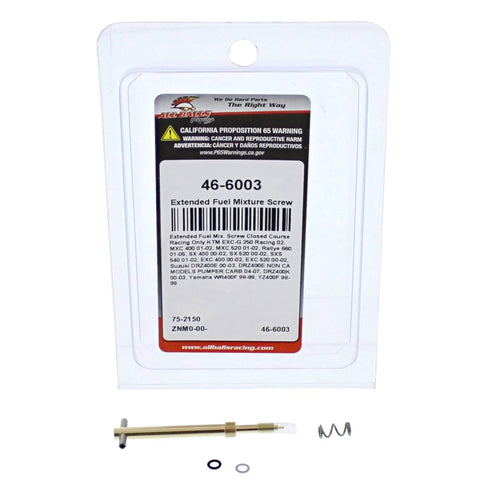 Extended Fuel Mixture Screw Kit For KTM Dirt Bikes Replaces OEM Screw With Longer Thread For Precise Tuning Includes O Ring Spring And Washer