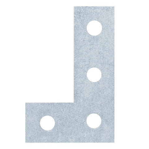 Six piece flat plate fittings in carbon steel with an electro-galvanized finish deliver durable, corrosion-resistant mounting for 1-5/8 inch strut channels; flat L bracket with 9/16 inch holes.
