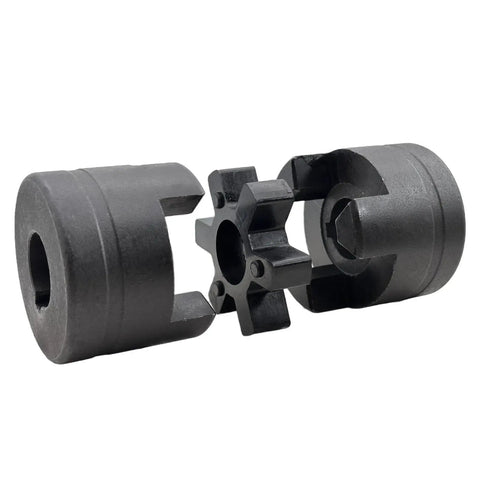L Jaw Flexible Coupling 1 Inch Bore Three Piece With Rubber Spider For Log Splitters Delivers Durable Power Transmission in Wood Processing