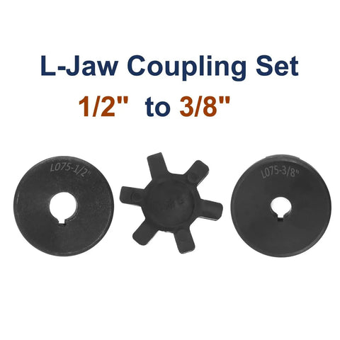 Two Pack Flexible L Jaw Coupling Set One Half To Three Eighths Inch Three Piece Coupler With Buna N Rubber Spider For Log Splitter