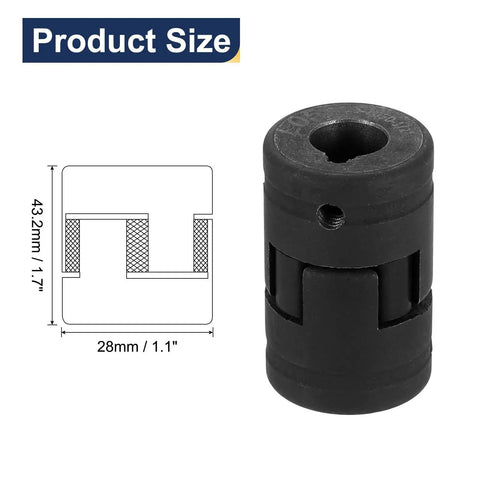 L Jaw Coupling Set Half Inch To Five Eighth Inch Bore With Buna N NBR Rubber Spider And HT250 Steel Includes Set Screws