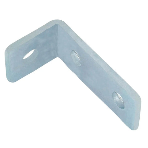 Three hole ninety degree L shaped fitting bracket for metal framing delivers quick, solid corner connections compatible with half inch bolts in one and five eighths inch strut channel, 12 pack