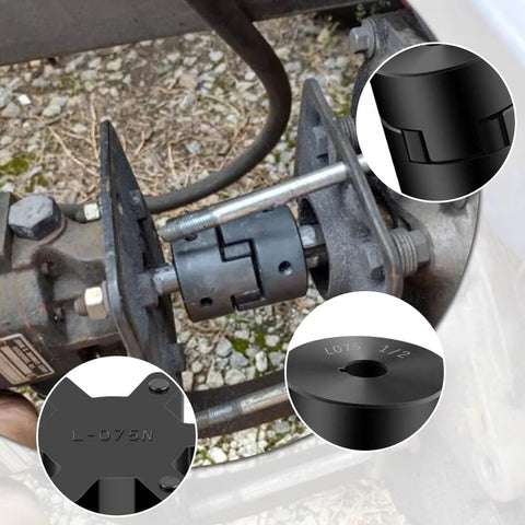 Installed 1/2" to 3/4" L075 Flexible 3-Piece L-Jaw Coupling Coupler Set & Rubber Spider on log wood splitter equipment