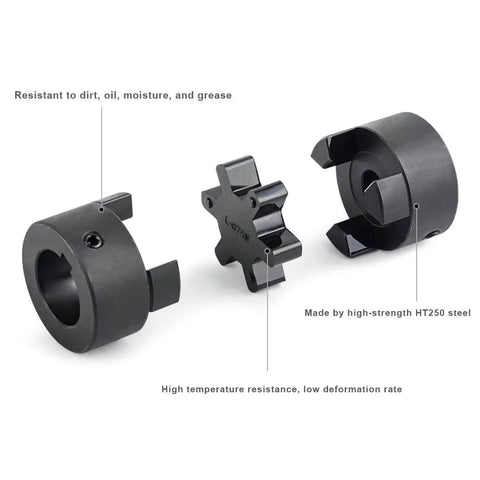 1/2" to 1" L075 Flexible 3-Piece L-Jaw Coupling Coupler Set & Buna-N NBR Rubber Spider for Log Wood Splitter components