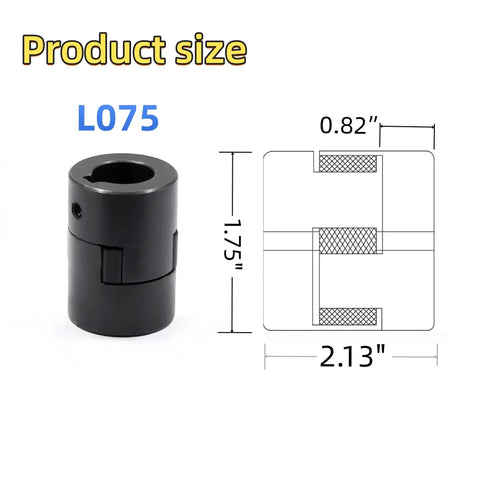 L075 Flexible L Jaw Coupling Set With Buna N NBR Rubber Spider For Compact Power Transmission and Shaft Alignment size diagram