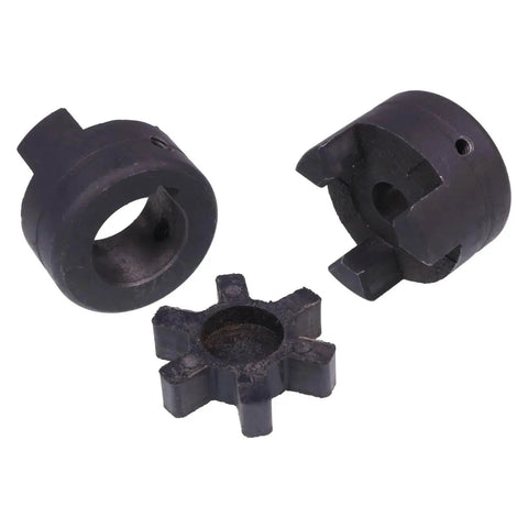 L075 L Jaw 3 Piece Coupling Set For Log Splitters And Hydraulic Equipment With Two Hubs And NBR Insert HT250 Steel