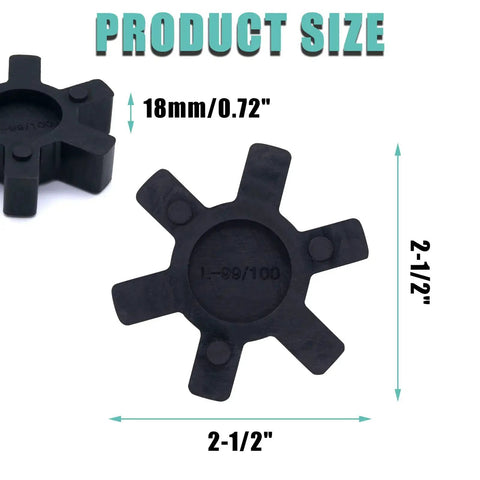 Flexible L100 NBR Rubber Spider Insert For Lovejoy And Martin L Jaw Couplings, 2.5 Inch Outer Diameter, Size Dimensions