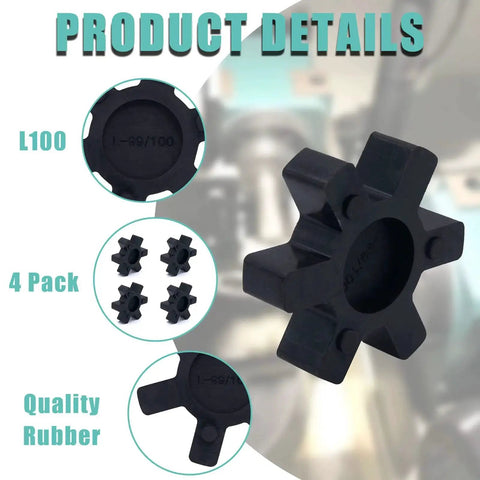 Flexible L100 NBR Rubber Spider Insert For Lovejoy And Martin L Jaw Couplings 2.5 Inch Outer Diameter Solid Spider Center