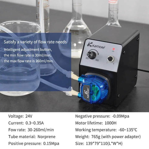 40-210ml/min high flow peristaltic pump 12V dc variable speed small dosing pump for lab chemical experiment with Norprene tube