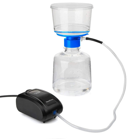 Powerful Laboratory Vacuum Filtration Pump For Fast Liquid Filtration In Distillation Setups And Lab Filtration Rigs Across The USA Suitable For Benchtop Use With Adjustable Vacuum Control And Durable Oil Free Design NestEcho shown with filtration setup.