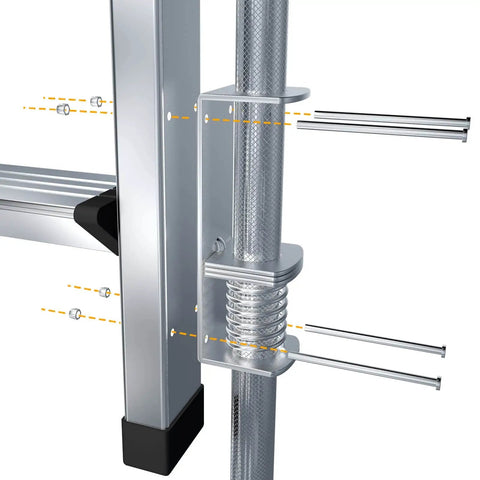Close-up of Ladder Levelers For Type II I And IA Extension Ladders Up To 32 Feet With Anti Slip Threaded Adjustable Legs