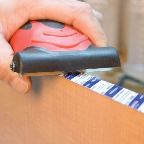 Hand using laminate roller for any PSA application with non-marring rubber wheels - perfect for professional contractors and technicians - 98038.