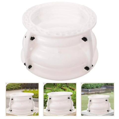 Beige Concrete Planter Mold for DIY Pots and Epic Epoxy Projects, showing large urn planter and Roman column base mold