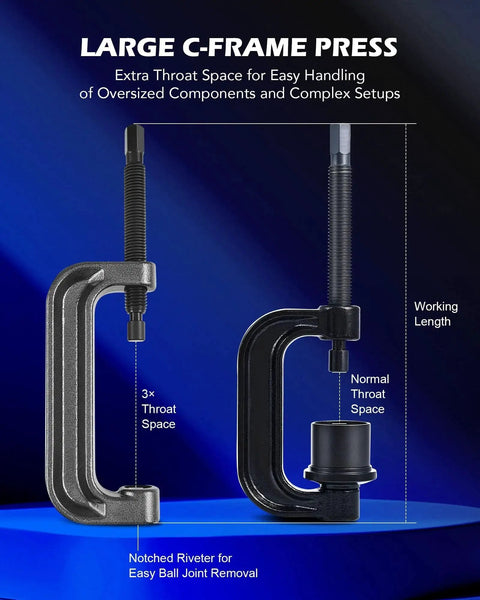 Ball Joint Press Kit With C Frame Press For Ball Joints And Universal Joints U Joints Brake Anchor Pins And Wheel Studs U Joint Removal Tool