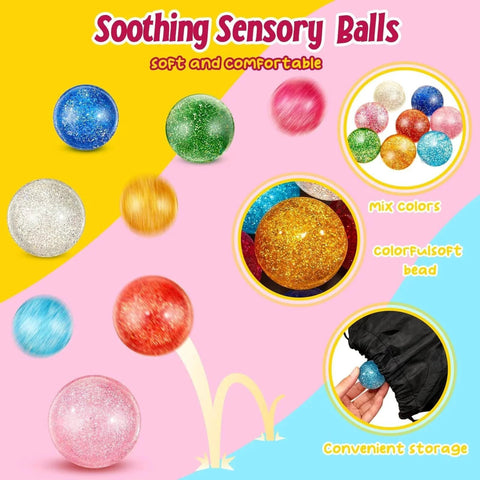 60 Pcs 45 mm Large Bouncy Balls Glitter Bounce Ball Bulk with Storage Bag Large Bouncy Balls for Goodie Bag Fillers Birthday Party Favors, Assorted Colors(Classic)