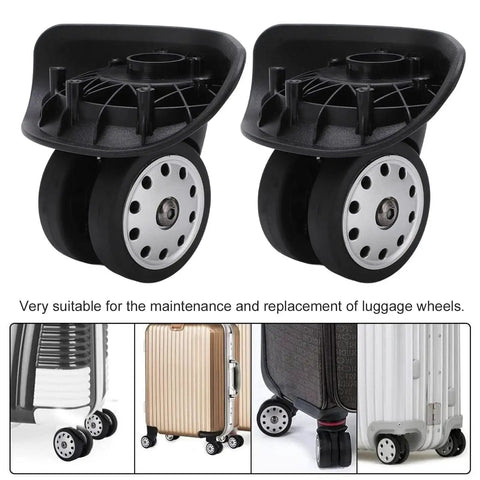 One Pair Large Size Luggage Wheel Casters For Suitcases And Travel Bags Replacement, Porous Quiet Rollers With PP And PET Material