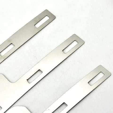 Close-up of stainless steel Beefed Up Front Bumper Repair Metal Plate For Ford Fusion 2013 To 2016 with laser-cut design.
