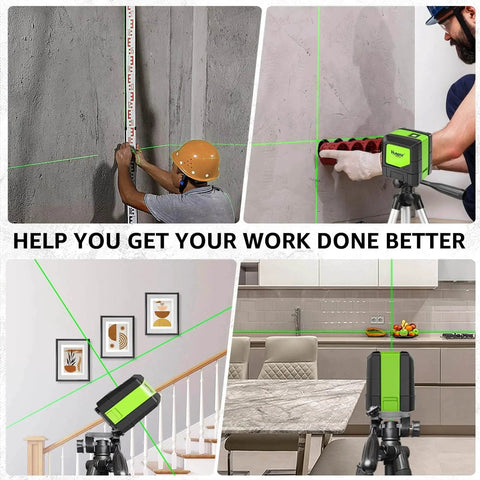 Laser Level, 100Ft Self Leveling Green Cross Line Laser for Picture Hanging, Tile, Decoration & DIY Construction – 360° Magnetic Base & AA Battery