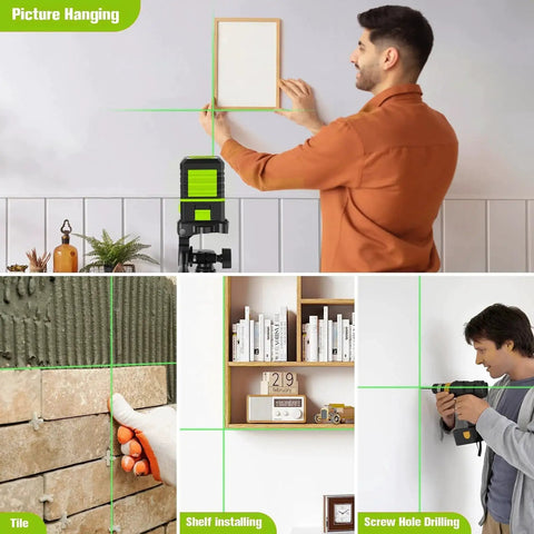 Laser Level With Tripod 100 Feet Green Cross Line Self Leveling 360 Degree Rotating Beam Vertical And Horizontal Projection
