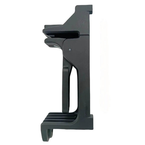 Side view of sturdy wall mount bracket delivers steady level support for laser alignment, ensuring precise hands-free operation.