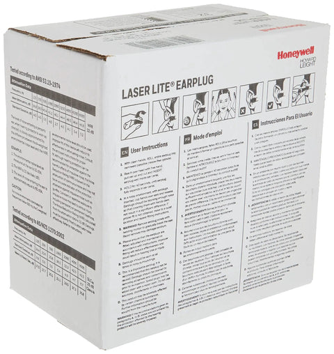 Box of Laser Lite High Visibility Disposable Foam Earplugs Pink And Yellow 200 Pairs NRR 32 for hearing protection