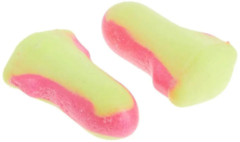 Laser Lite High Visibility Disposable Foam Earplugs Pink And Yellow 200 Pairs NRR 32 Self Adjusting For Comfortable All Day Hearing Protection