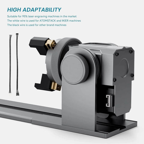 4 In 1 Laser Rotary Chuck Roller With Risers 180 Degree Adjustable Engraving machine component with high adaptability wires