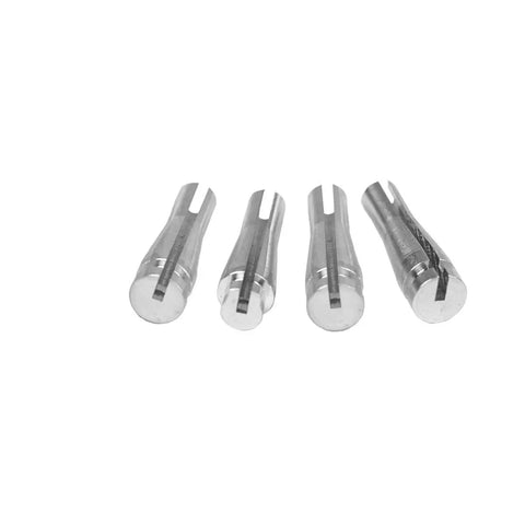 Four aluminum components from the Door Latch Cable Repair Kit For F 150 F 250 F 350 E Series Ranger Expedition Navigator And Excursion