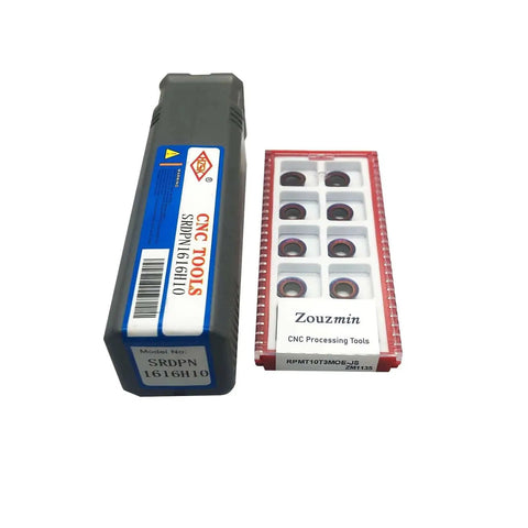 Five Eighths Inch And Three Quarters Inch Lathe Turning Holders Set With Round Carbide Inserts RPMT08T2 RPMT10T3 WNMG432 for hardened steel