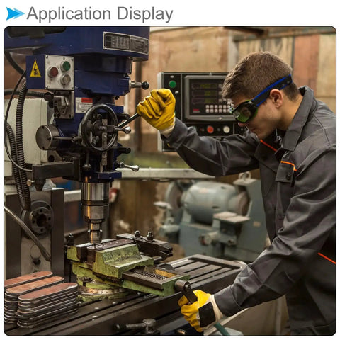 Technician operates lathe machine using Spring Grease Oil Cup Cap for M6x1 Thread, L Shape Oil Container Oiler Power Accessory.