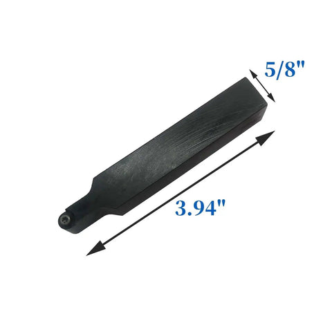 Five Eighths Inch Lathe Turning Holder With RPMT08T2 Carbide Round Inserts For Hardened Steel 40Cr Forged Shank 100mm Overall Length 90 Degree Profiling Tool Holder For Precise Milling And Pro Grade Performance shown from above, highlighting dimensions.