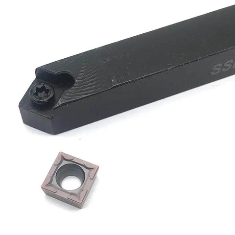 Indexable Lathe Turning Tool Holder Kit With 45 Degree Chamfer External Tool Holder For CNC Lathe Includes 10 SCMT09T304 FT1125 Carbide Inserts