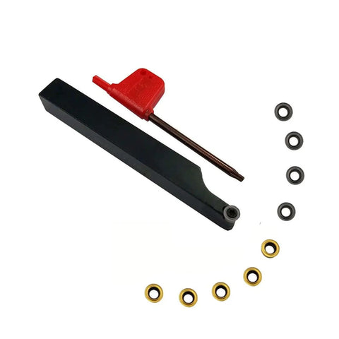 Pro Grade Heavy Duty Lathe Turning Tool Holder Set With 3/8 And 1/2 Inch Shanks SRACR1010H06 SRACR1212H06 Includes RCMT0602 Inserts