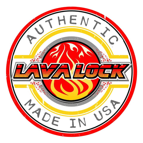 LavaLock logo with flame design, Authentic Made in USA