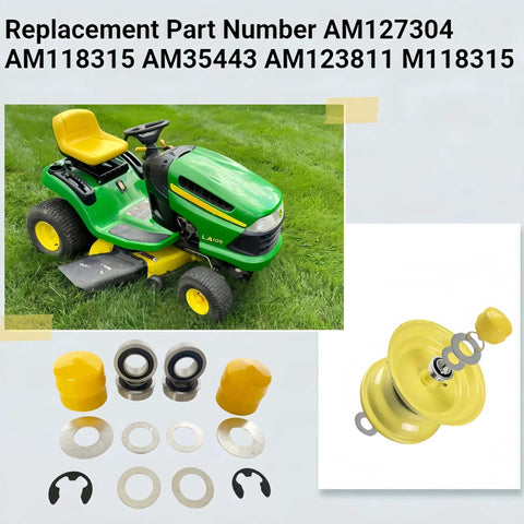 Front Wheel Bearing Kit For Lawn Mower Fits LA Series Includes Four Bearings Six Gaskets Two Rubber Sleeves Two Clips Fits One Three Eighth Inch Rim And Three Quarter Inch Axle Durable Heavy Duty Easy Install.