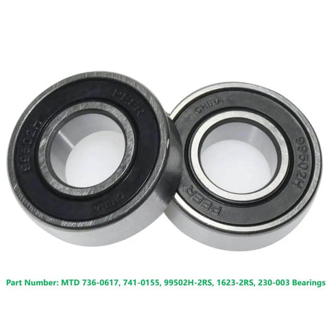 Two Pack 99502H 2RS Lawn Mower Spindle Bearings For Go Kart And Mini Bikes Replaces MTD Cushman 812899 Troy Bilt 1185169 Yazoo